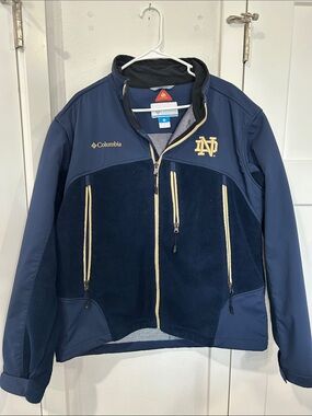 Columbia Navy and Gold Notre Dame Lightweight Jacket